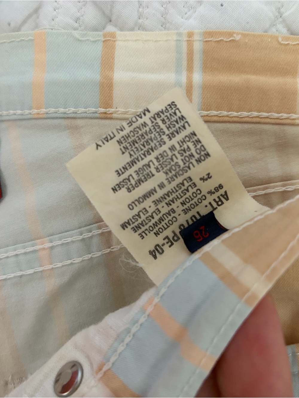 Vintage Y2K Outrage Italy Pastel Striped Flare Jeans Size 26 - Picture 10 of 14